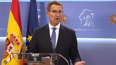 El candidato del PP, Alberto Núñez Feijóo, en el Congreso de los Diputados